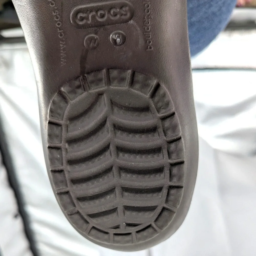 Crocs Slip On Flats Brown Comfort Lightweight Rubber Casual Shoes W8‎